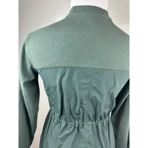 ATHLETA Triumph Crewneck Sweatshirt Bali Green Stretch Drawstring Women's Sz XXS - Picture 8 of 13